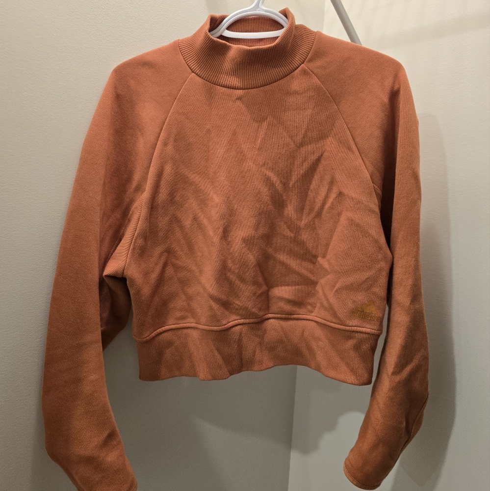 Orange Cropped Turtleneck Sweater